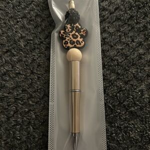 Hand Crafted Leopard Paw Charm Gold-Tone Pen